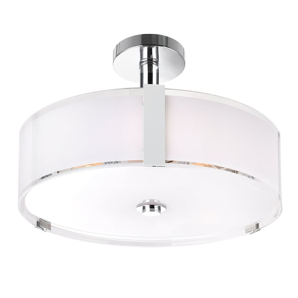 Lucie 5 Light Drum Shade Chandelier With Chrome Finish